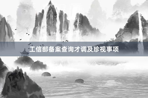 工信部备案查询才调及珍视事项