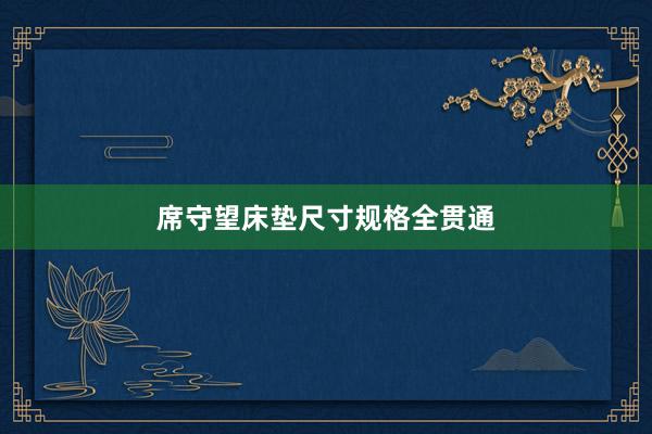 席守望床垫尺寸规格全贯通